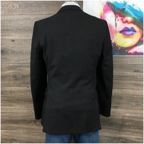 Joseph Abboud Mens Blazer Sport Coat Casual‎ Jacket Size 40L Slim Wool Gray Suit